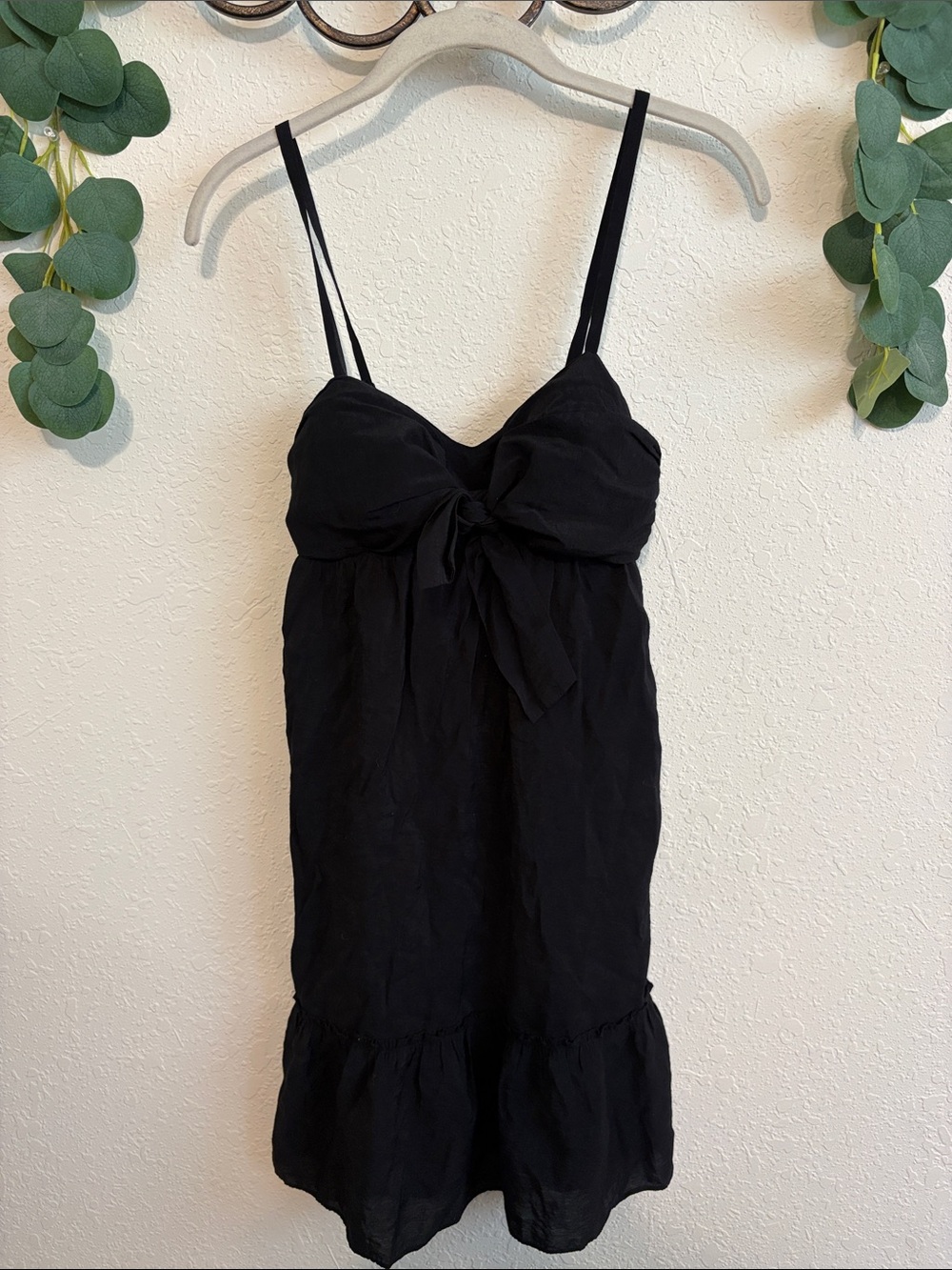 Y2K GUESS Black Tie-Front  Baby-Doll Mini Dress💕